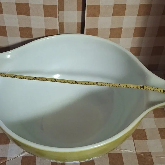 Vintage Green Pyrex Floral Mixing Bowl 2Q - Picture 4 of 4